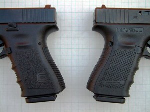 Picture of the grips of Gen3 vs Gen4