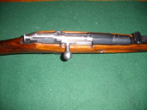 Top view of a bolt of a mosin  nagant with a hex receiver