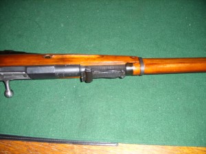 Rear site post and hex receiver of a 91/30 Mosin Nagant